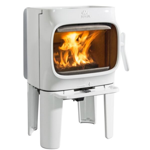 Poêle à bois éco-design Jotul F 105 R LL en émail blanc